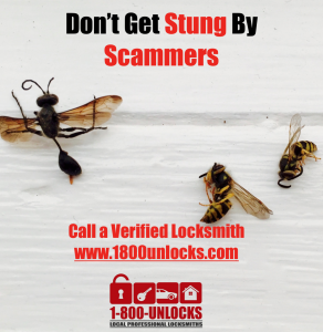 1800unlocks Stung, call verified locksmith, certified locksmith