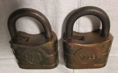 Antique padlocks made by Yale & Towne Manufacturing Company